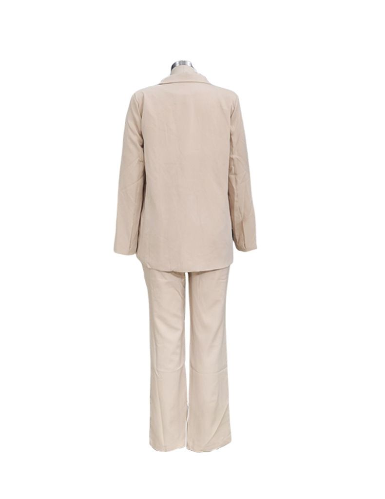 Vêtements pour femmes automne et hiver nouveaux vêtements pour femmes couleur unie costume décontracté pantalon mode costume deux pièces_voghion.com