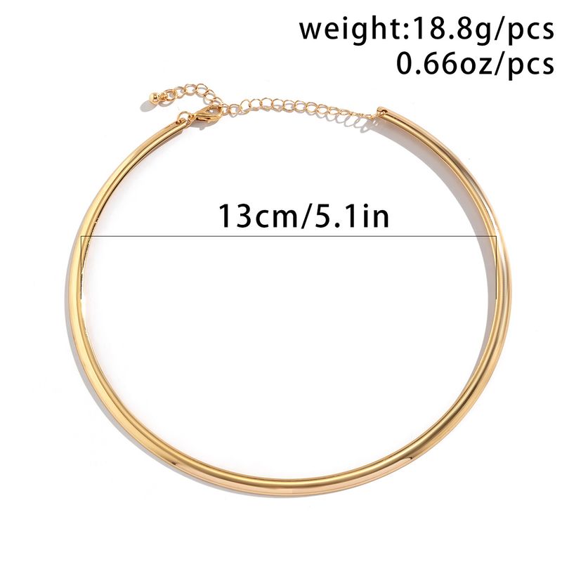 Hot Sales IngeSight.Z Punk Smooth Metal Round Torques Choker for Women Simple Gold Color Collar Necklace Party Jewelry Gift_voghion.com