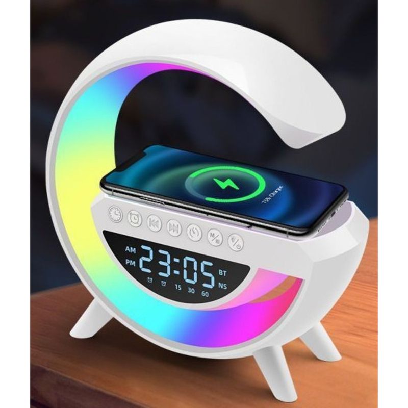 Duży głośnik Bluetooth G2301, zegar z funkcją ładowania i oświetleniem atmosferycznym BT-3401, ładowarka bezprzewodowa G63_voghion.com