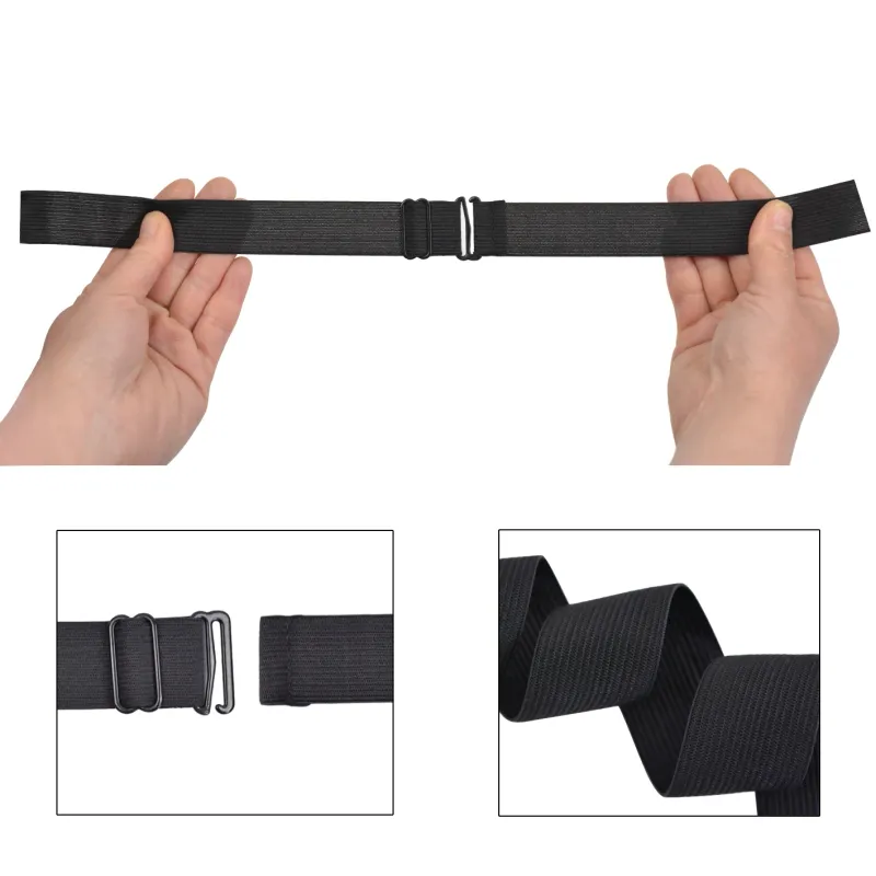 Fasce elastiche regolabili nere per parrucche, cinturini, accessori per cappelli (larghezza 1 pollice)_voghion.com