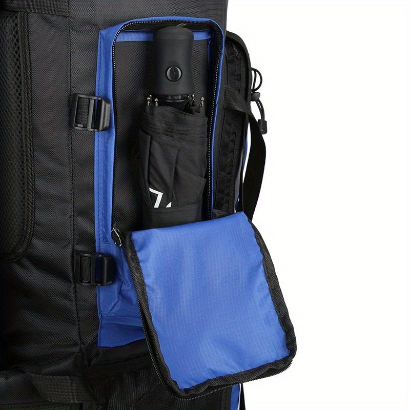 23.78 Gallon High Capacity Travel Backpack - Durable Polyester, Blue With Black Accessories, Adjustable Chest Strap For_voghion.com