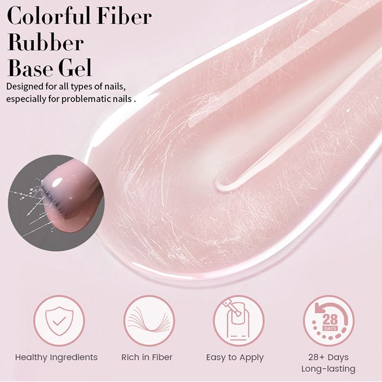UR SUGAR New Colorful Fiber Rubber Base Coat - Ice Transparent Nail Repair & Construction Gel For Strengthening_voghion.com