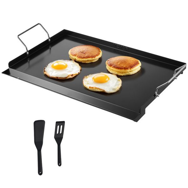 24x16 In Flat Top Griddle Carbon Steel Universal BBQ Grill Pan Cookware_voghion.com