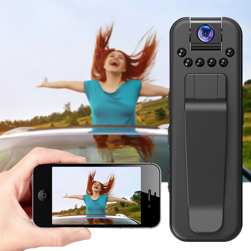 Minicámara policial HD 1080P con detección de movimiento y clip trasero, visión nocturna infrarroja, videocámara pequeña_voghion.com