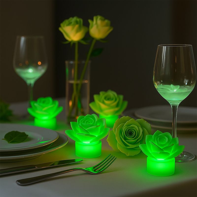 Bougie électronique créative en forme de rose, simulation lumineuse, multicolore, pour mariage, Saint-Valentin_voghion.com