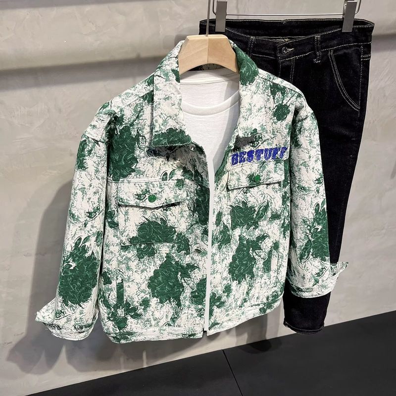 2024 Herbst/Winter Modemarke Jacquard Stickerei Handwerk Revers Jacke für Männer lose lässig Paar Fracht Mantel für Männer_voghion.com