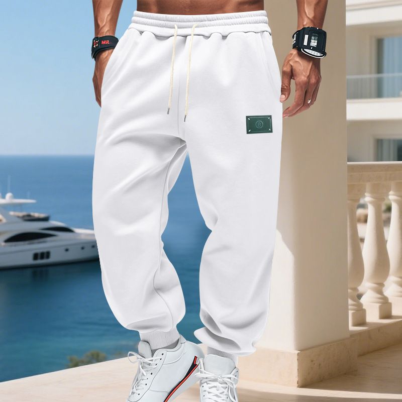 „Męskie spodnie dresowe z aksamitnymi mankietami – luźne, codzienne spodnie na zimę (czarne/szare/morelowe, S-XXXL)”_voghion.com