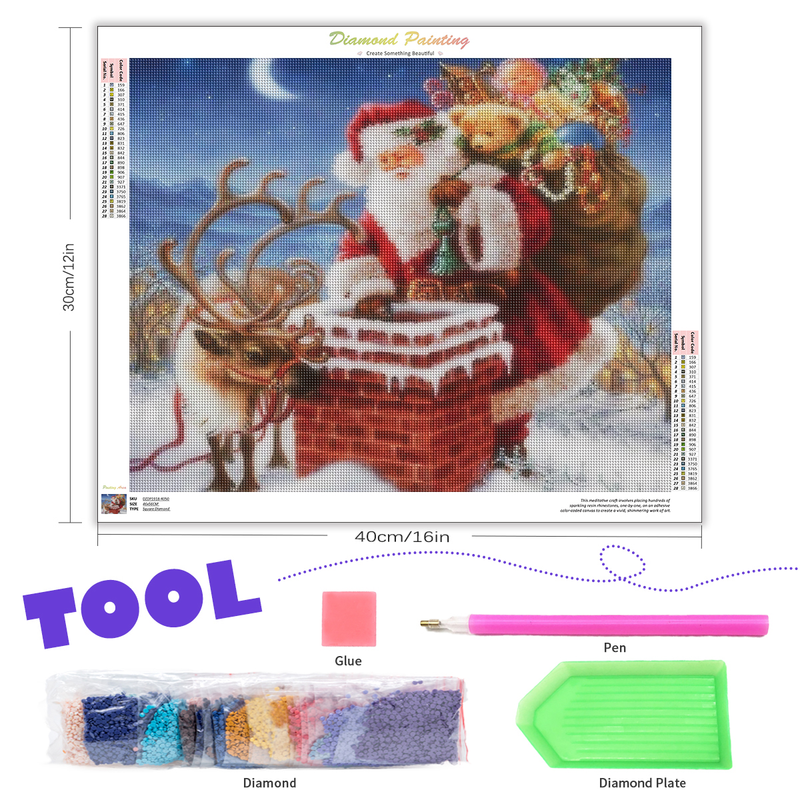 PhotoCustom 5D-Diamantgemälde zum Selbermachen, Weihnachtsmann, Diamant-Stickerei, Mosaik, Figur, Gemälde, Heimdekoration_voghion.com