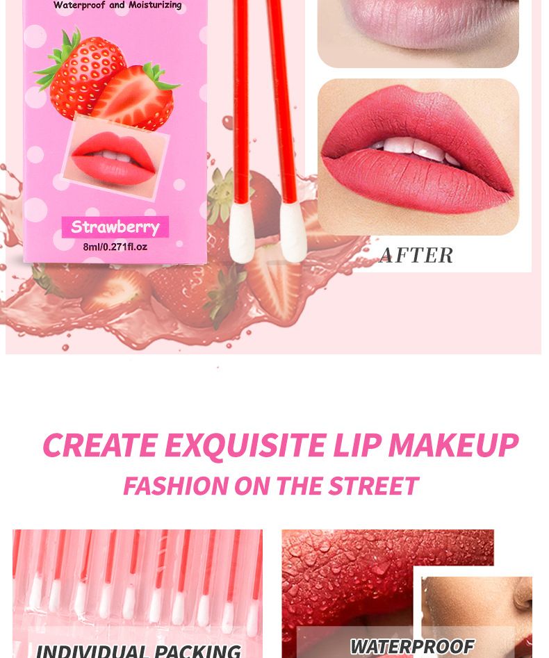 Lip Tint Swabs – 8HR Transfer-Proof Liquid Lipstick (4 Shades)_voghion.com