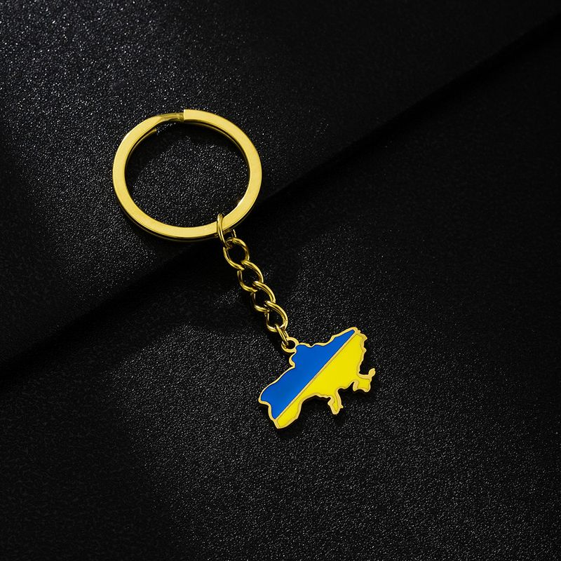 Portachiavi con ciondolo a goccia di olio ucraino – Ornamento in acciaio inossidabile in stile etnico retrò per uomini e donne_voghion.com