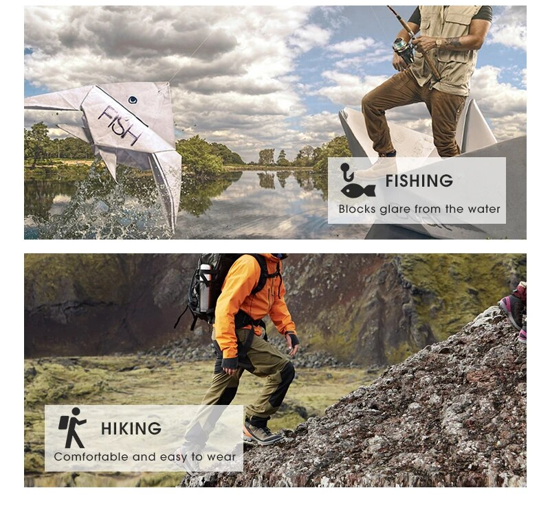 Occhiali da sole alla moda Kapvoe Occhiali da sole polarizzati da pesca MTB Occhiali da sole da guida da uomo Occhiali da sole da escursionismo Ciclismo Occhiali da sole UV400_voghion.com