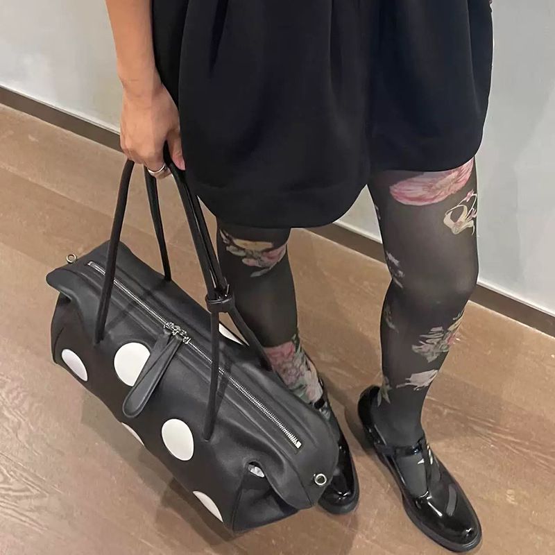Polka Dot Pillow-Shaped Bag Shoulder Bag Stylish Large-Capacity Women's Tote Bag_voghion.com