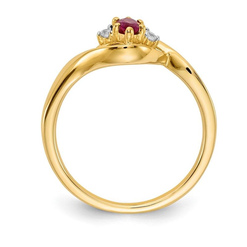 14k Diamond And Marquise Ruby Ring_voghion.com