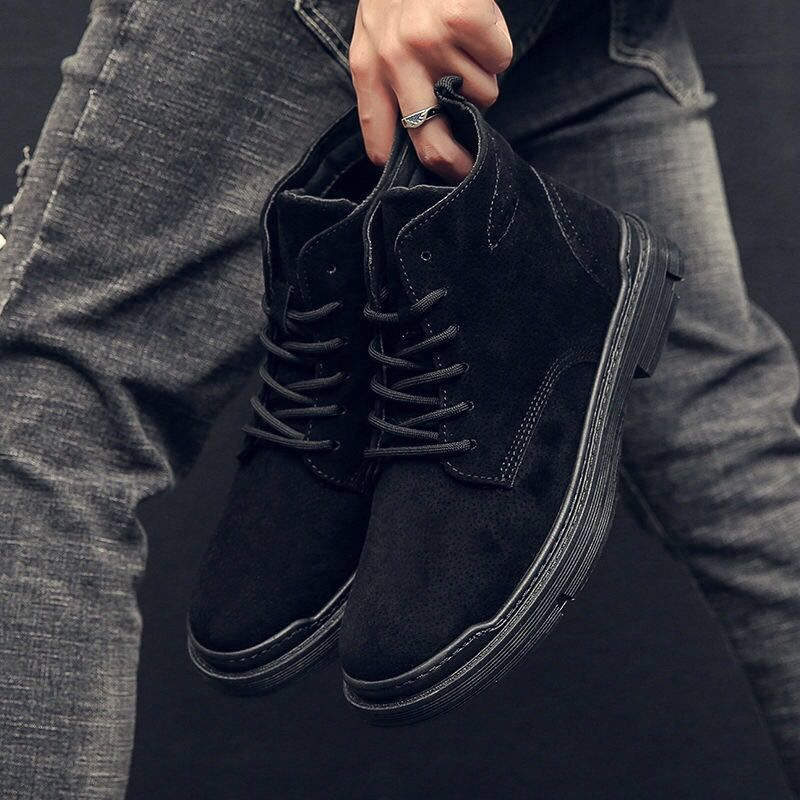 Spring and Autumn New Men's Martin Boots Casual Style Trendy Shoes Student Sports High-top Breathable_voghion.com