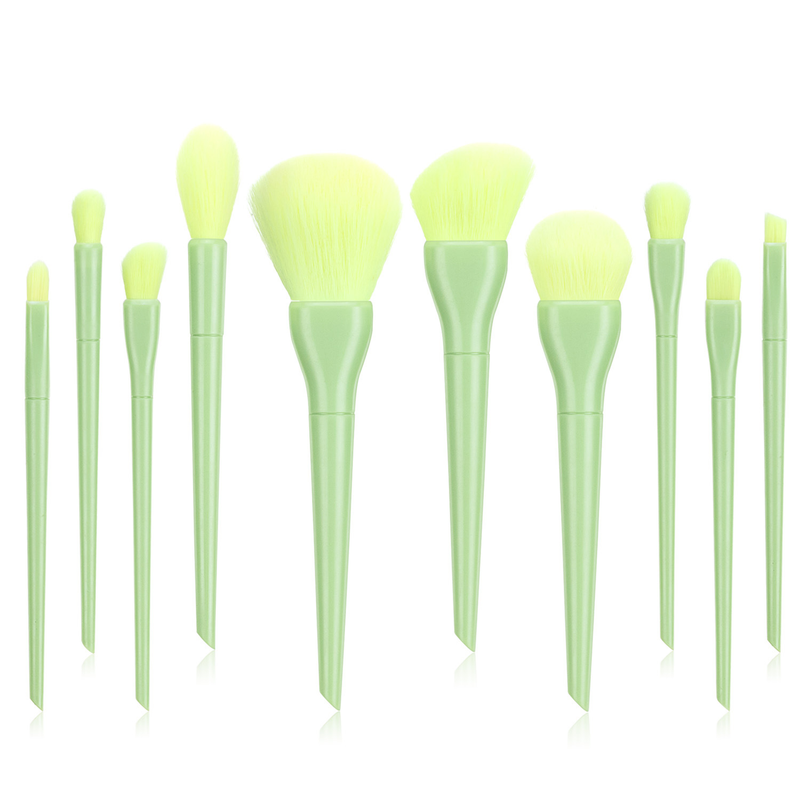 10 makeup brushes, colorful summer set, eye shadow brush, powder brush, eyebrow brush, beauty tools GUJHUI_voghion.com