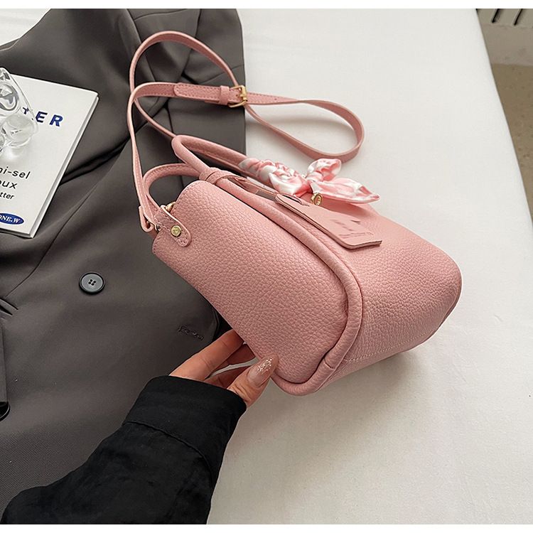 Borsa a mano con chiusura francese tinta unita per donna 2024 nuova borsa a tracolla elegante con tracolla singola e fiocco a farfalla_voghion.com