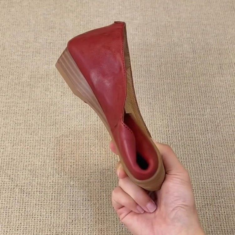 Schaffell-Version ~ Ultraweiche Slipper aus echtem Leder für Damen, V-Ausschnitt, flach, zum Pendeln, schlicht, elegant, flache Schuhe_voghion.com