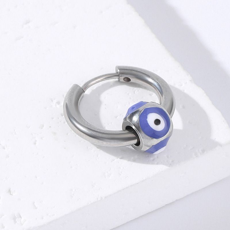 Titan Dämonenauge Anhänger Runde Linie Edelstahl Ohr Manschette Minimalistischen Stil Ohrstecker Schmuck_voghion.com