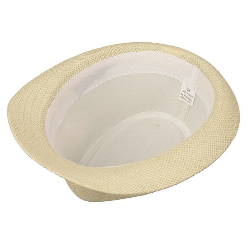 Moda Bambini 54cm Estate Retro Nastro Traspirante Bulrush Paglia Spiaggia Cappello Panama chapeau de soleil Ragazzo Cappelli da Sole_voghion.com