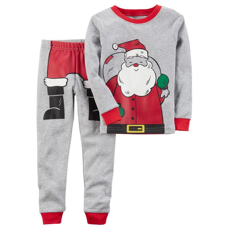 Abito da casa a maniche lunghe da Babbo Natale primaverile e autunnale per bambini. Abito da bambino in due pezzi_voghion.com