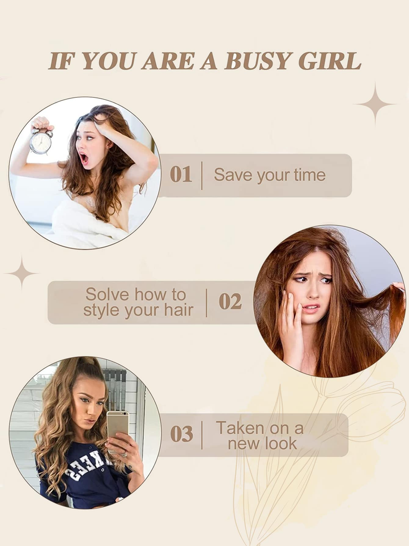 Artiglio per estensione coda di cavallo Clip per mascella riccia ondulata corta e spessa in coda di cavallo Capelli finti Parrucchino sintetico dall'aspetto morbido e naturale_voghion.com