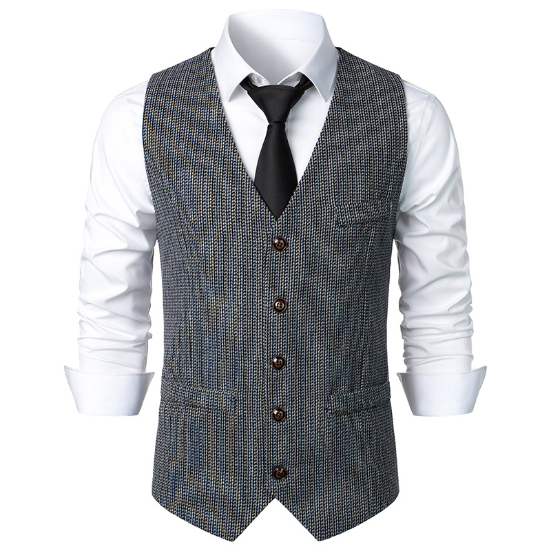 Men's retro vest Men's casual slim suit vest_voghion.com