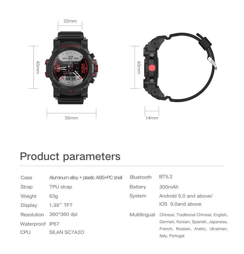 Montre connectée Bluetooth pour homme, avec appels, oxygène sanguin, fréquence cardiaque, surveillance du sommeil et de la santé_voghion.com