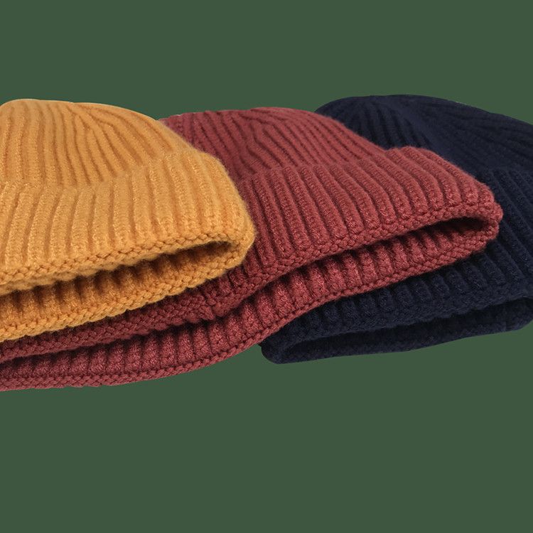 Cappello di pelliccia di melone caldo corto autunnale e invernale da uomo, berretto a cupola lavorato a maglia, cappello freddo, cappello di lana alla moda hip-hop da strada da donna_voghion.com