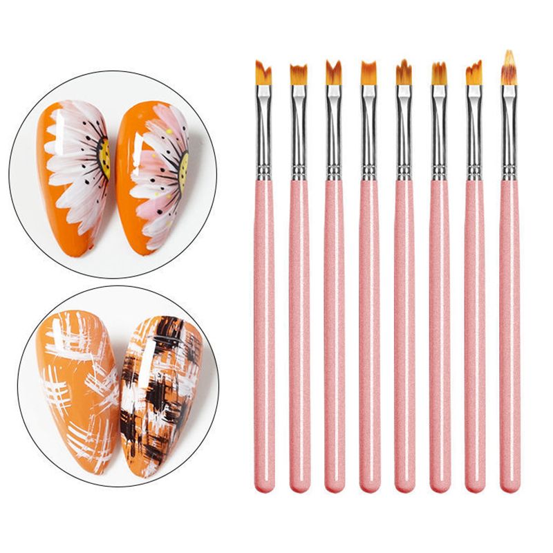 8gab./komplekts Nail Art Line Gleznošanas pildspalva 3D padomi Manikīrs Ziedi Raksti Zīmēšanas pildspalva UV gēla otas krāsošanas rīki_voghion.com