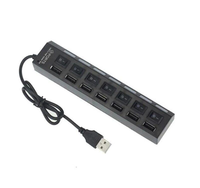Hub di estensione USB per computer con switch a 7 porte One Drag Seven USB2.0 Splitter per PC laptop desktop_voghion.com
