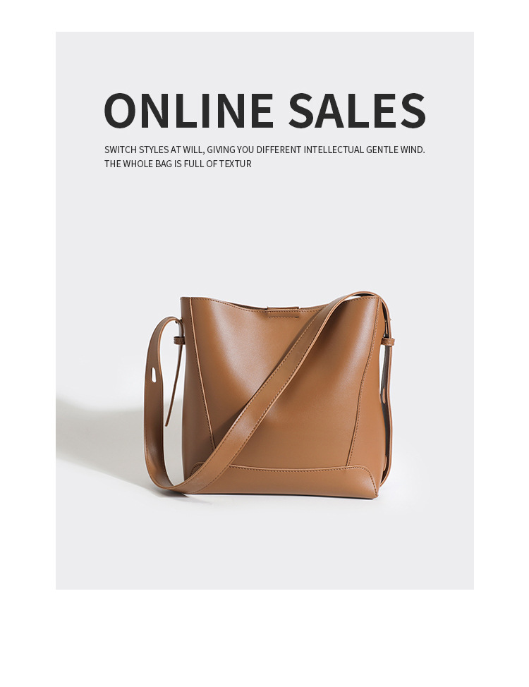 Borsa a secchiello da donna, borsa da donna, borsa a secchiello di grande capacità, borsa da donna, borsa a tracolla singola, borsa diagonale retrò_voghion.com