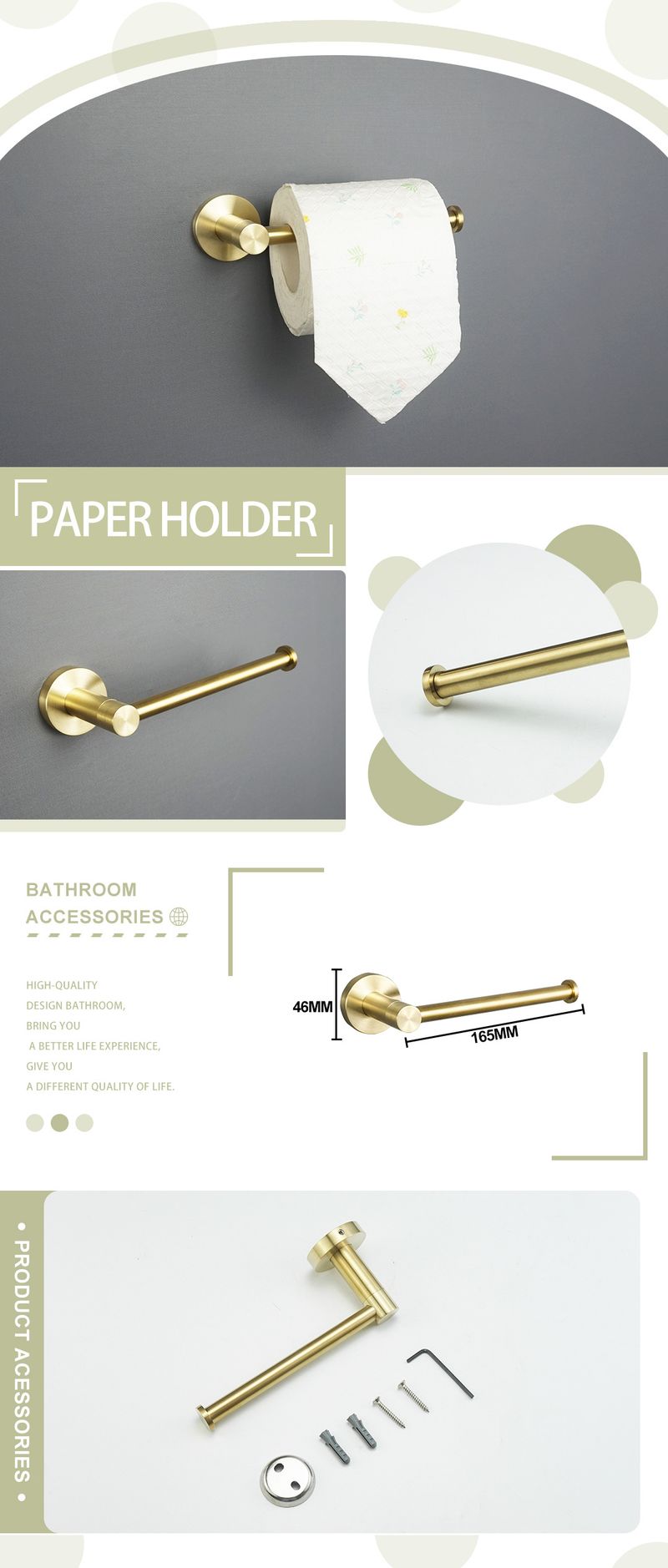 Escovado ouro 304 aço inoxidável toalheiro barra de toalha porta-lenços gancho para roupas linha gancho saboneteira banheiro pingente terno_voghion.com