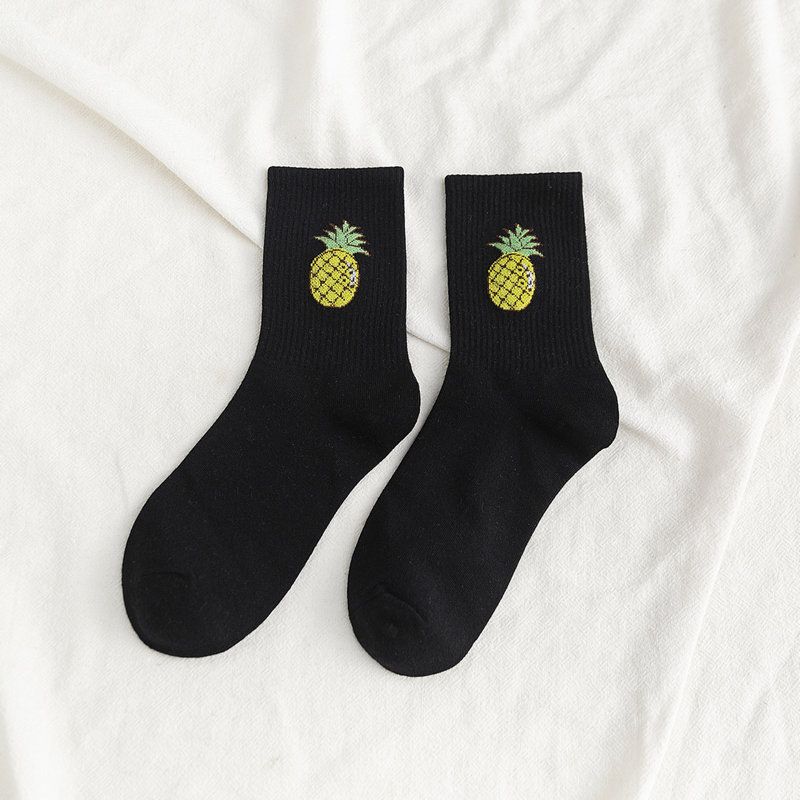10pcs Elegant Fruit Pile Socks Men And Women Candy Color Cartoon Mid-Calf Cotton Socks Internet Celebrity Sports Socks_voghion.com