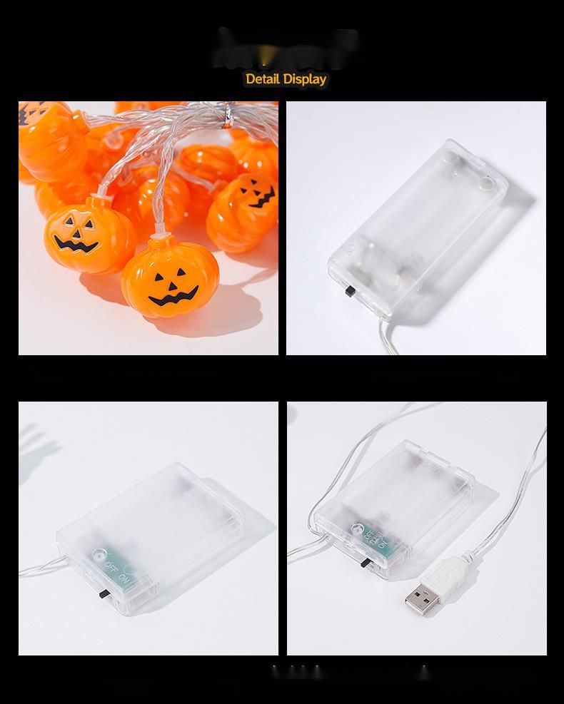 Halloween LED Pumpkin Ghost Eye Bat Small Colorful String Atmosphere Decoration Lights_voghion.com