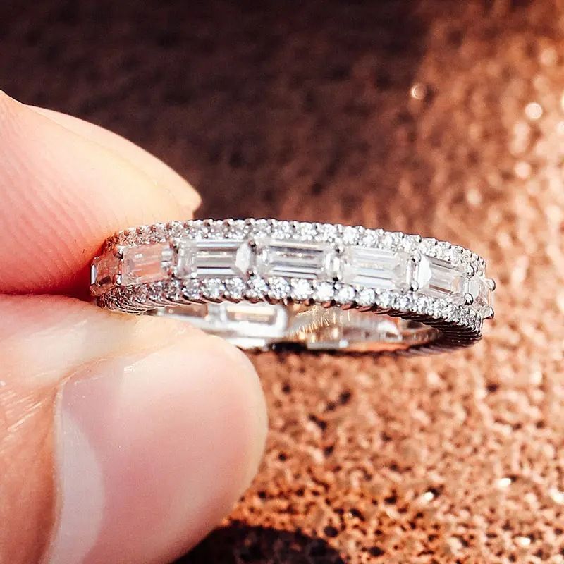 Bague Cao Shi Fashion pour femme, simple et élégante, avec diamants empilables et zircons incrustés, design géométrique_voghion.com