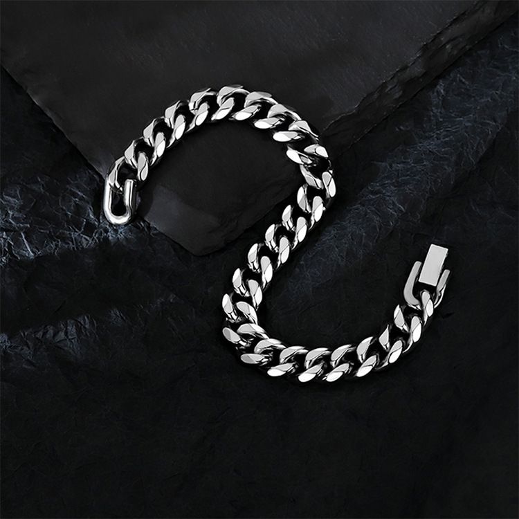 Bracciale punk cubano per uomo e donna, minimalista alla moda, celebrità di Internet e catena di strada cool Instagram Hip-hop_voghion.com