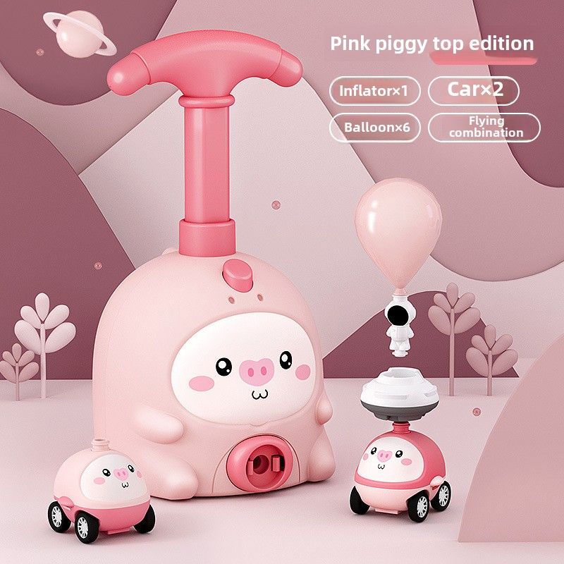 Animal aerodynamic car DIY flying piggy balloon puzzle toy press scooter_voghion.com