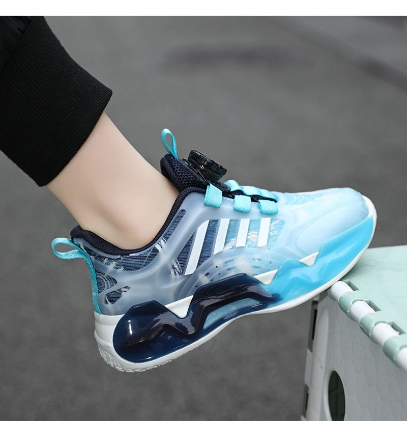 Chaussures de sport pour garçons, nouvelle collection printemps-automne 2023, maille respirante, boucle rotative blanche, pour enfants, course à pied pour filles_voghion.com