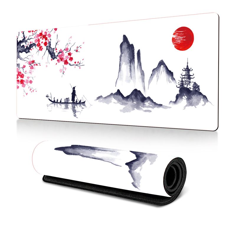 Mouse Pad με μελάνι κερασιάς, μεγάλο γραφείο, mouse Pad Dead Life Black And White Series, αντιολισθητικό από καουτσούκ_voghion.com