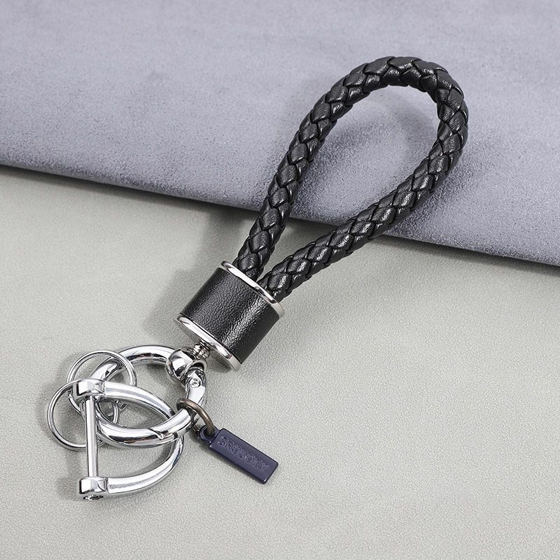 Car Key Chain Pendant Women's Men's High End Personality Creative Braided Leather Car Key Chain Cute Ins Internet Celebrity_voghion.com