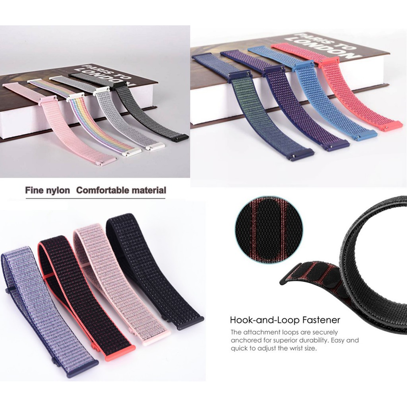 Cinturino in nylon per orologio Samsung Galaxy 3 4 5 Pro Gear S3 Amazfit GTR 3/4 Nuovo cinturino facile da regolare per orologio Huawei GT 2/3 Pro_voghion.com