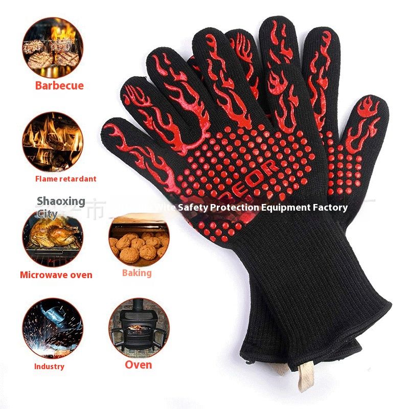Guantes de silicona para barbacoa resistentes al calor hasta 800 grados Celsius y 1472 ℉, resistentes al calor y a las quemaduras, aptos para hornos microondas._voghion.com