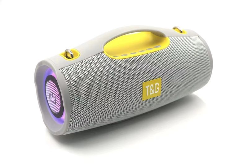 Tragbares TG437 Bluetooth mit Riemen und buntem LED-Licht, 20 W Doppellautsprecher, TWS-Subwoofer-Soundsystem_voghion.com