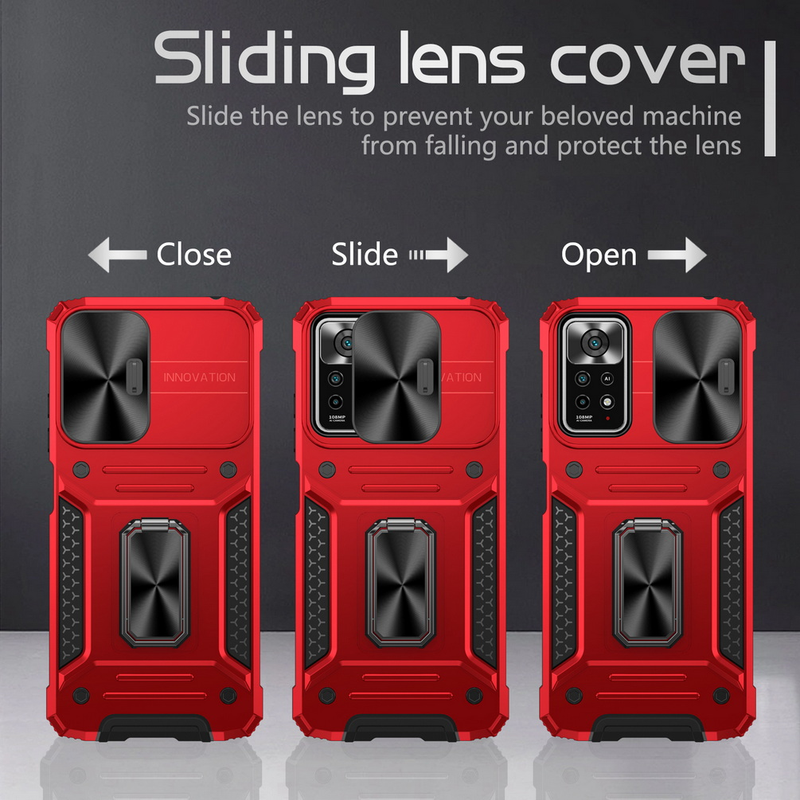 Removable Push-Pull Camera Protective Case For Xiaomi Redmi Note 12 Pro 11 Pro 11 11S POCO X5 Pro Metal Ring Buckle_voghion.com