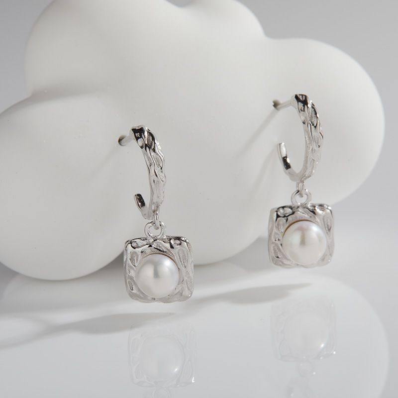 Parure di gioielli da donna in argento Sterling 925 con perle d'acqua dolce naturali, elegante collana, orecchini e anello, minimalista e chic_voghion.com