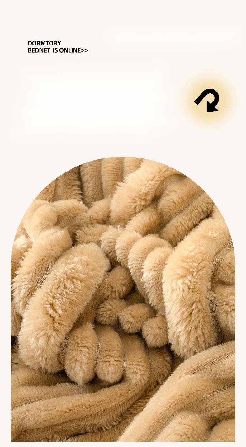 Milchsamt-Mutterstreifen-Jacquard-Nickerchen, einfarbig, maschinenwaschbar, fürs Büro, Korallen-Fleecedecke_voghion.com