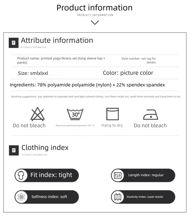 Cross-border European And American Fashion Printed High Elastic Sports Long Sleeve Hip-lifting Running Yoga Fitness Set_voghion.com