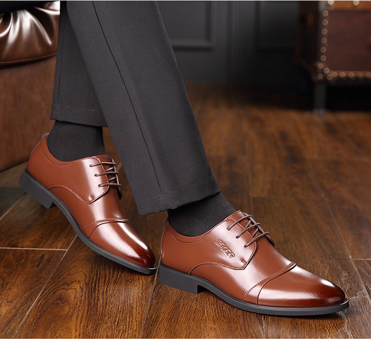 TerraStride Echtes weiches Casual Business Formal Leder Flache Glänzende Herren Spitzschuh Versteckte Höhenerhöhung Große Größe Sommerschuhe_voghion.com