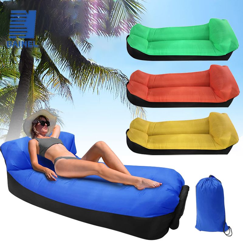 Iatable Lounger Air Sofa Hammock Portable Waterproonti-Air Leaking Pouch Couch with Pillow for Indoor Outdoor Camping_voghion.com