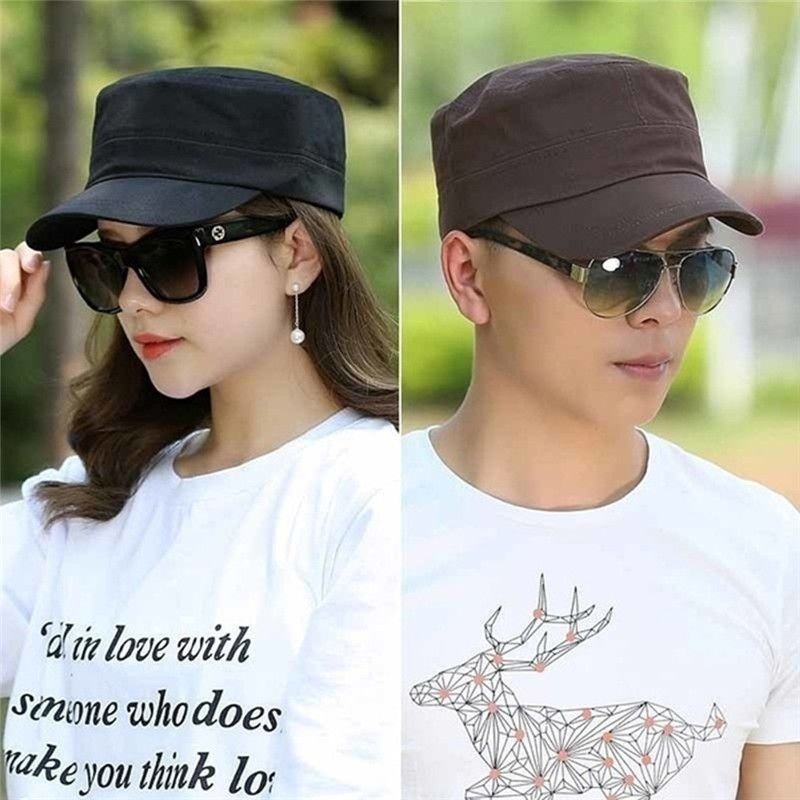Moda 1PC Moda Uomo Donna Cinque Colori Unisex Regolabile Classico Stile Semplice Piatto Vintage Cappello Esercito Cadetto Militare Pattuglia Berretto_voghion.com